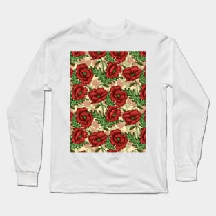 Poppies Pattern Design Long Sleeve T-Shirt